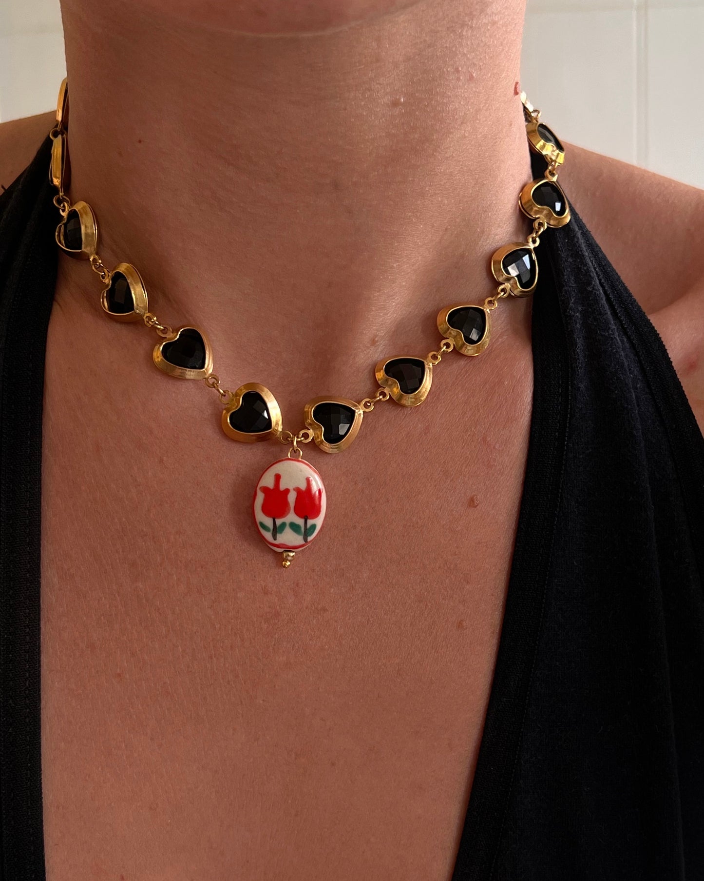 Tulip + Heart collar