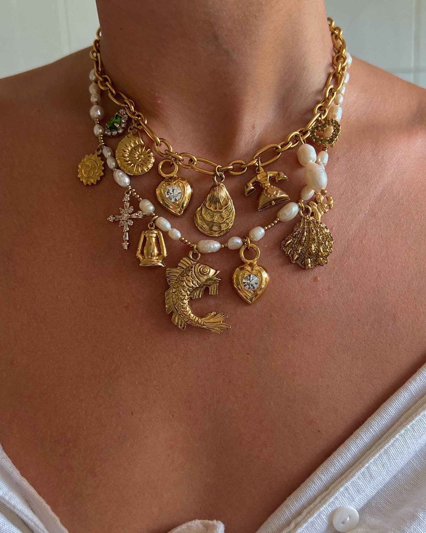 Vintage charm necklace 001