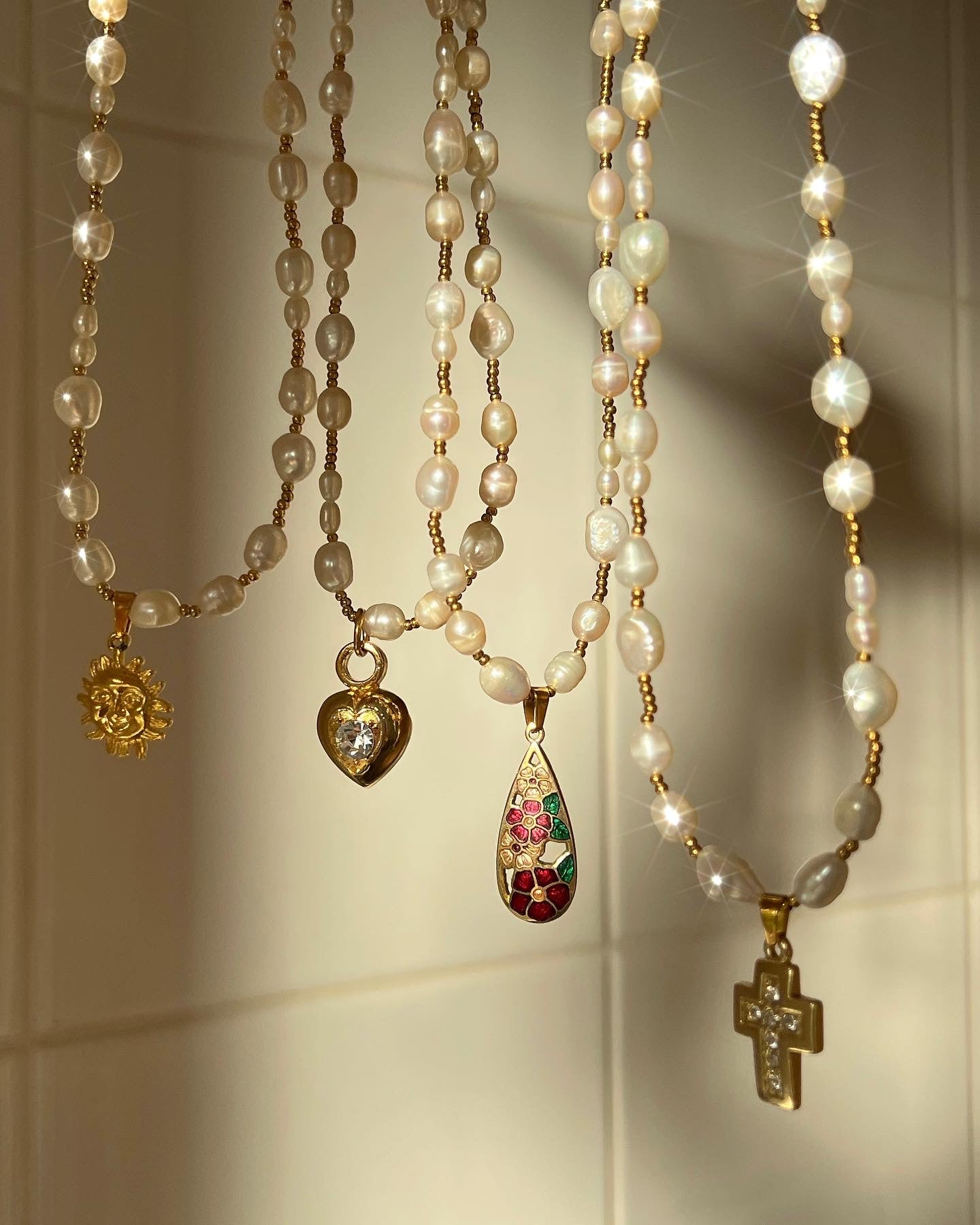 Freshwater Pearl necklace with charms