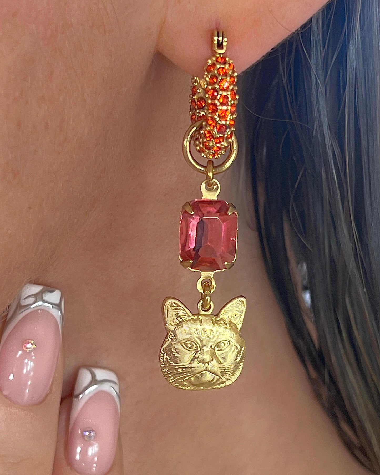 Orange and Pink cat hoops