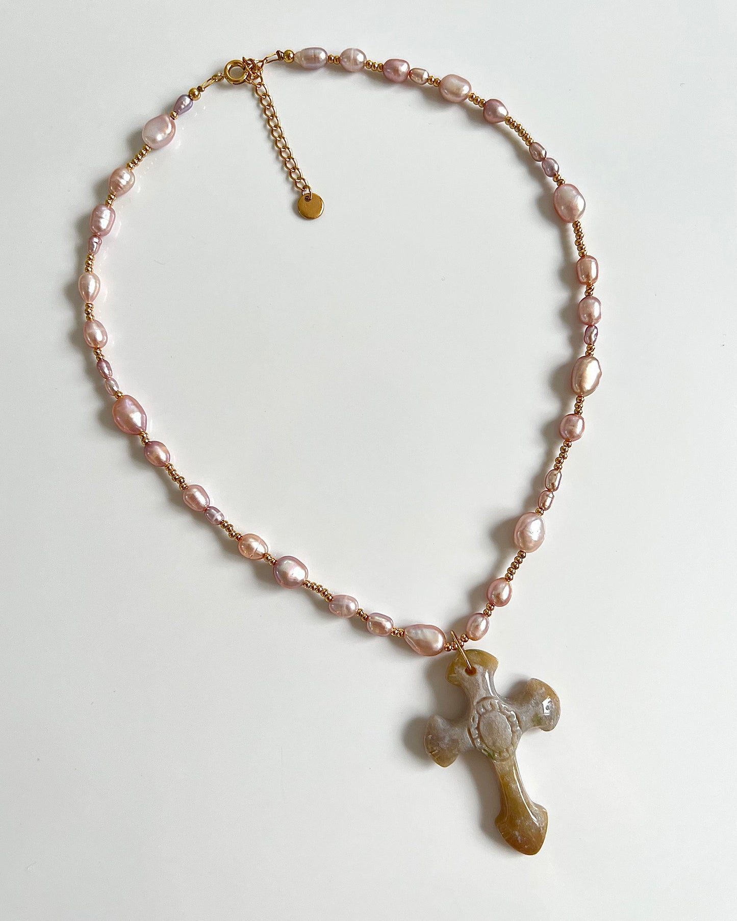 Stone cross necklaces