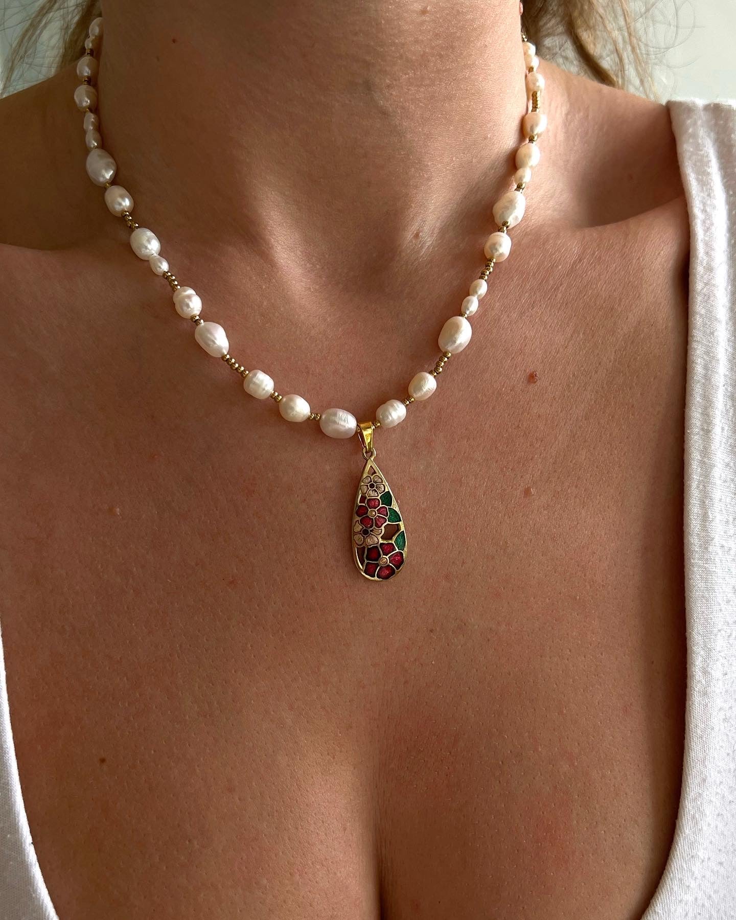 Freshwater Pearl necklace with charms