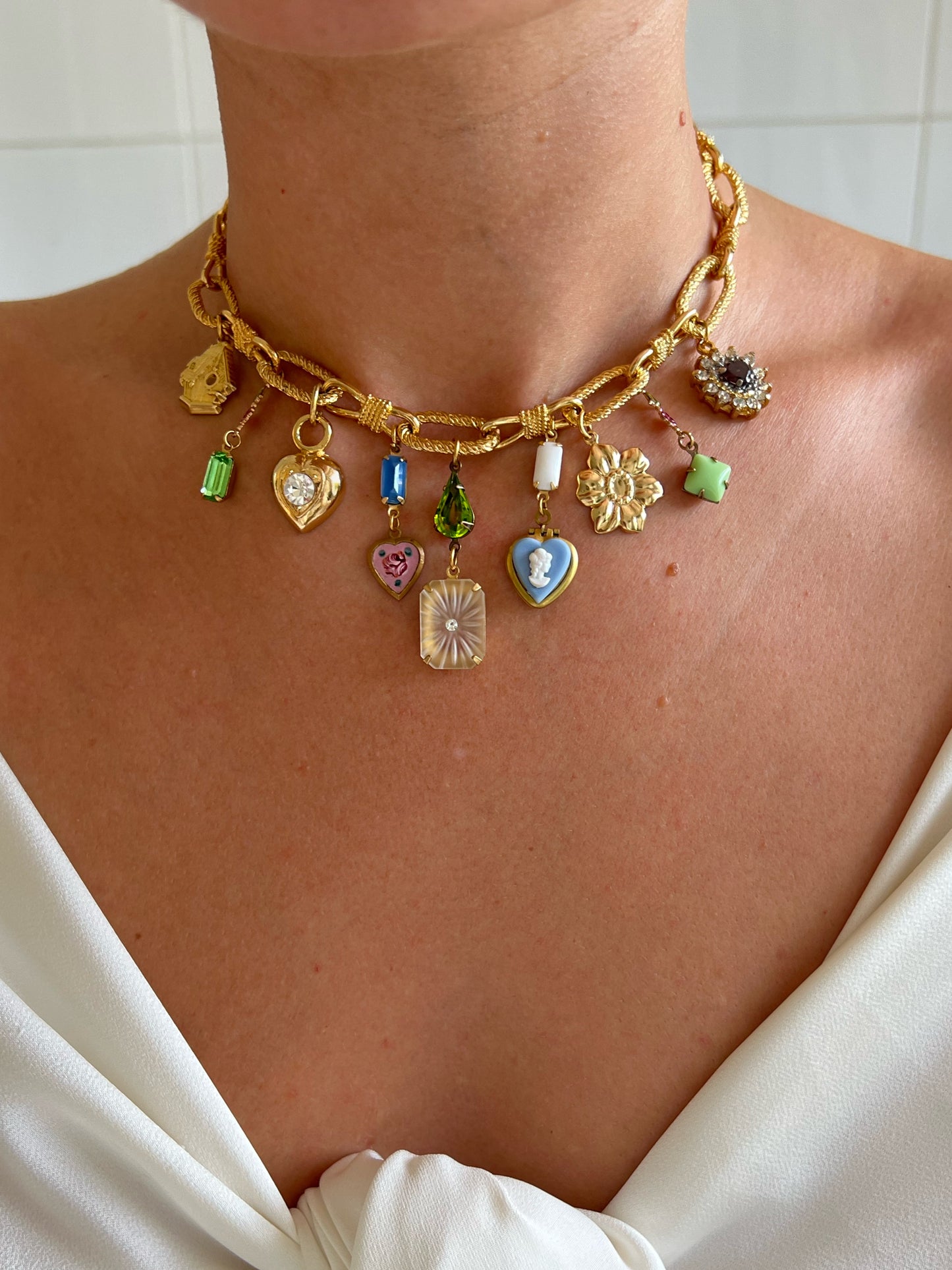 Vintage charm necklace 007