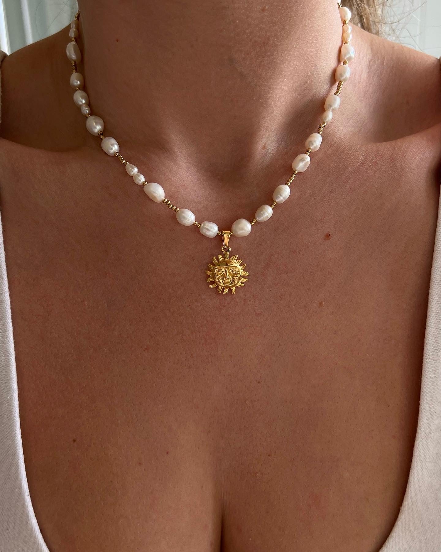 Freshwater Pearl necklace with charms