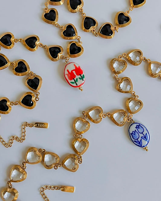Tulip + Heart collar