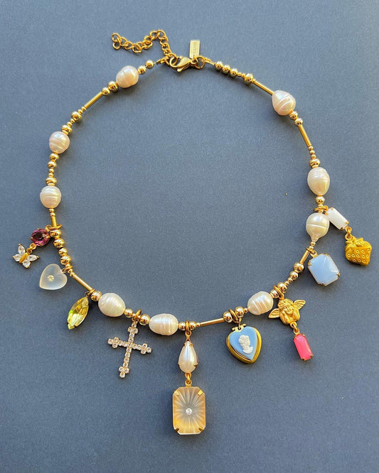 Vintage charm necklace 017