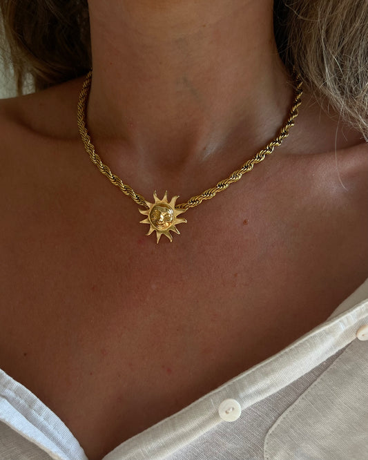 Reworked vintage sun necklace