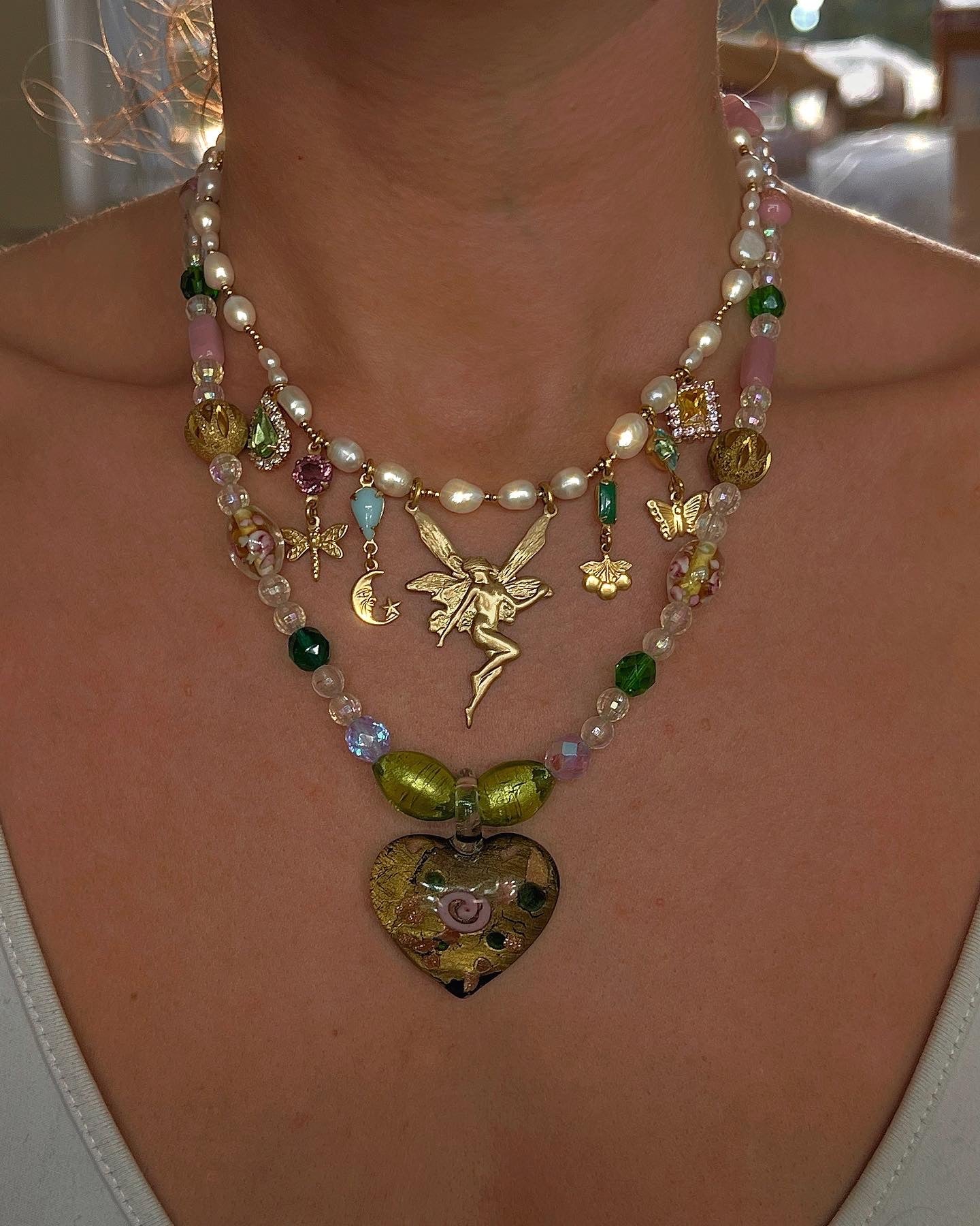 Vintage charm necklace 018