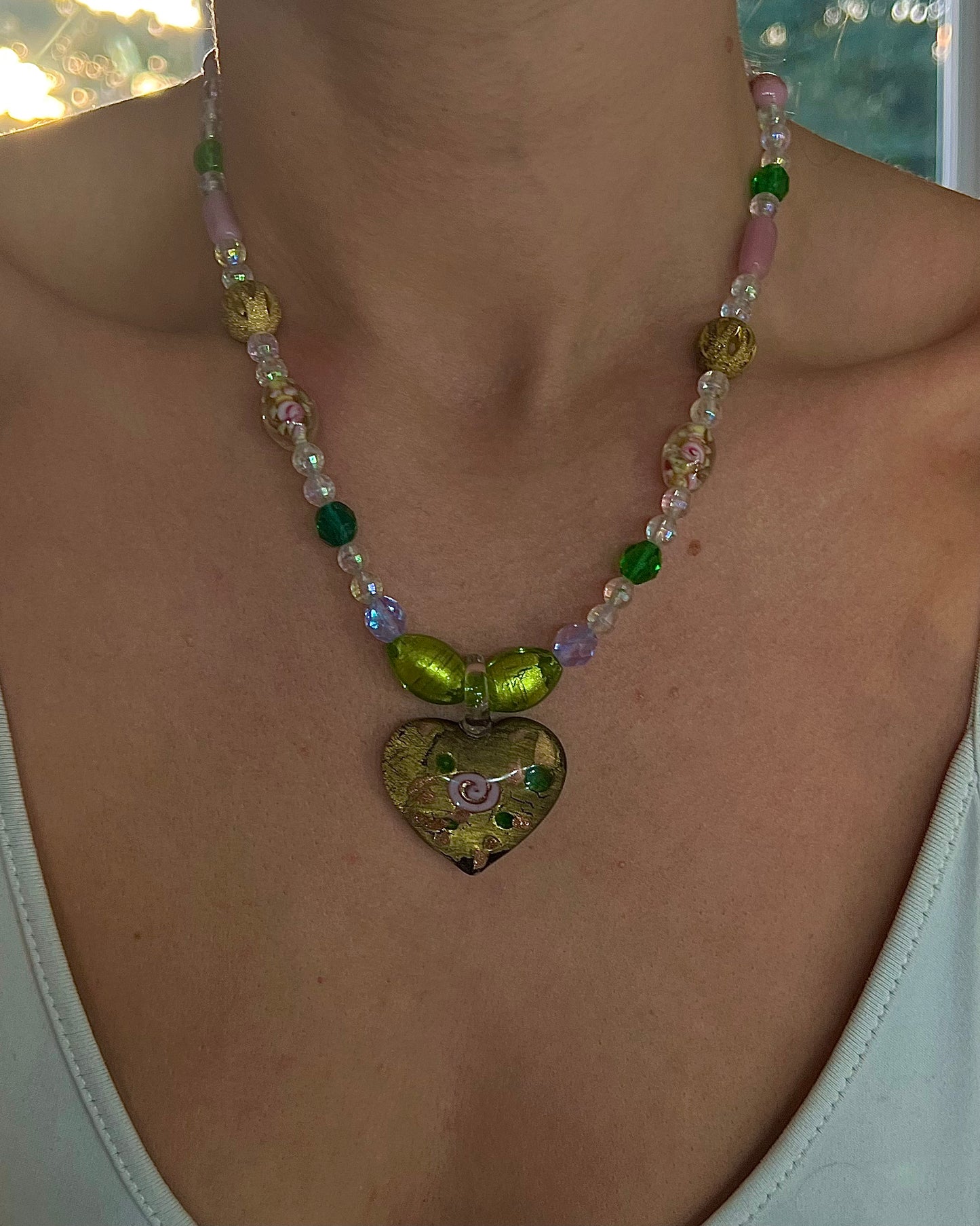 Glass beaded vintage necklace