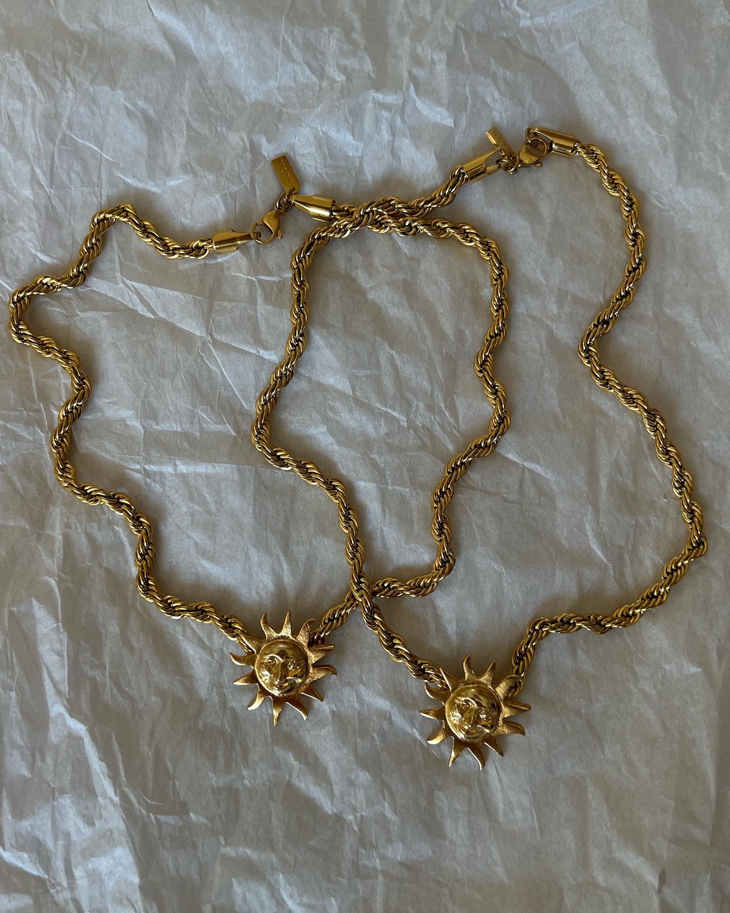 Reworked vintage sun necklace