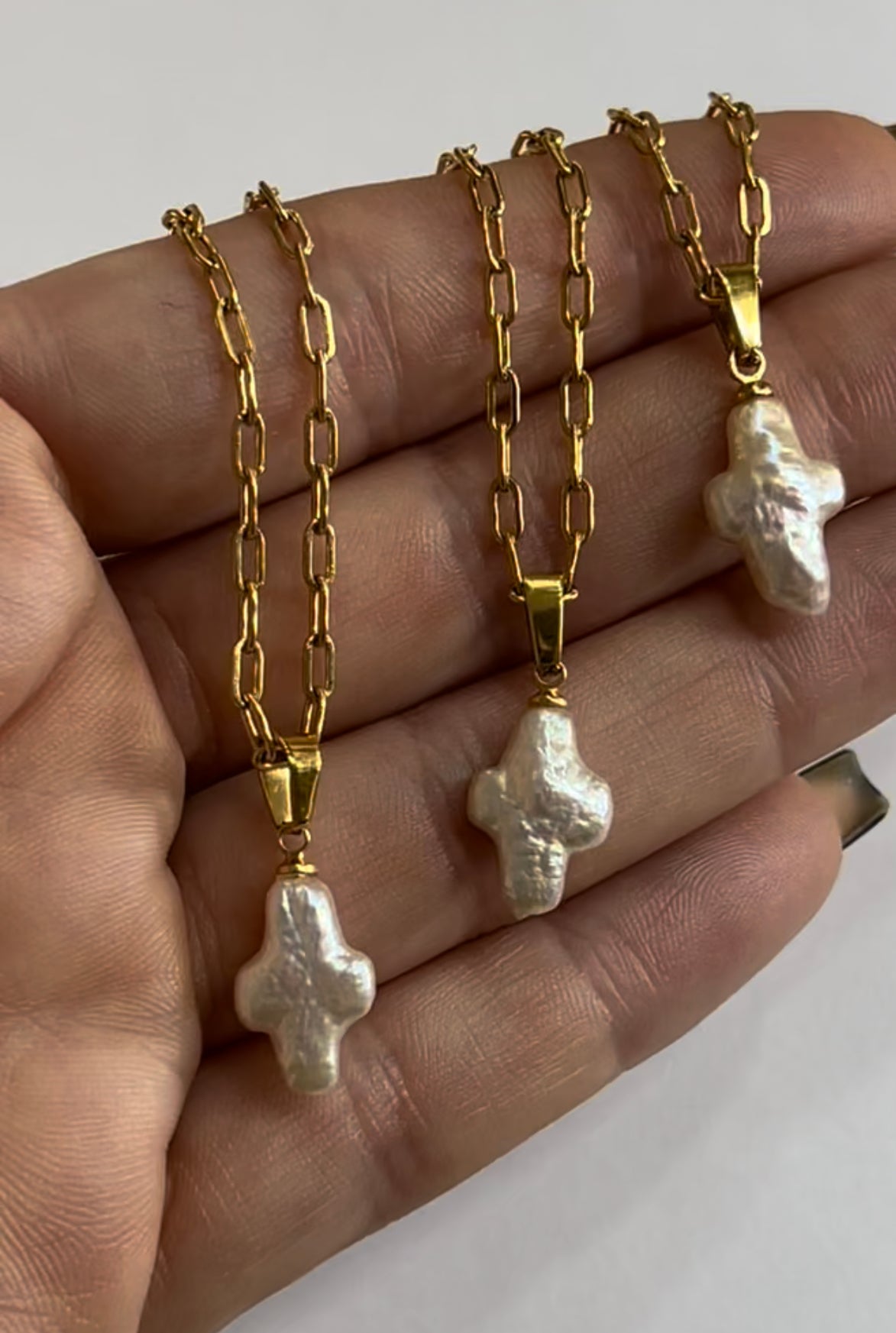 Pearl cross necklace