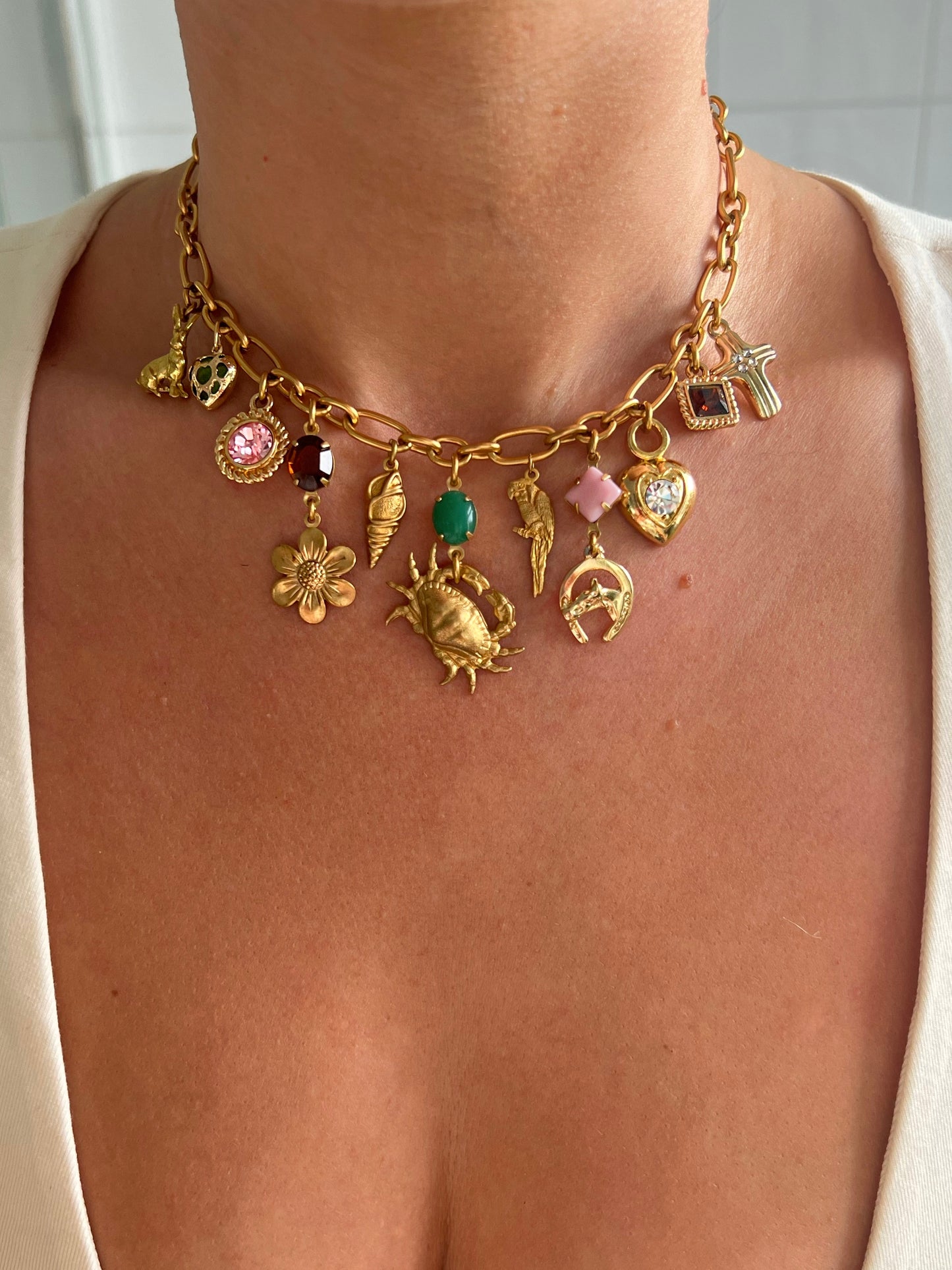 Vintage charm necklace 020