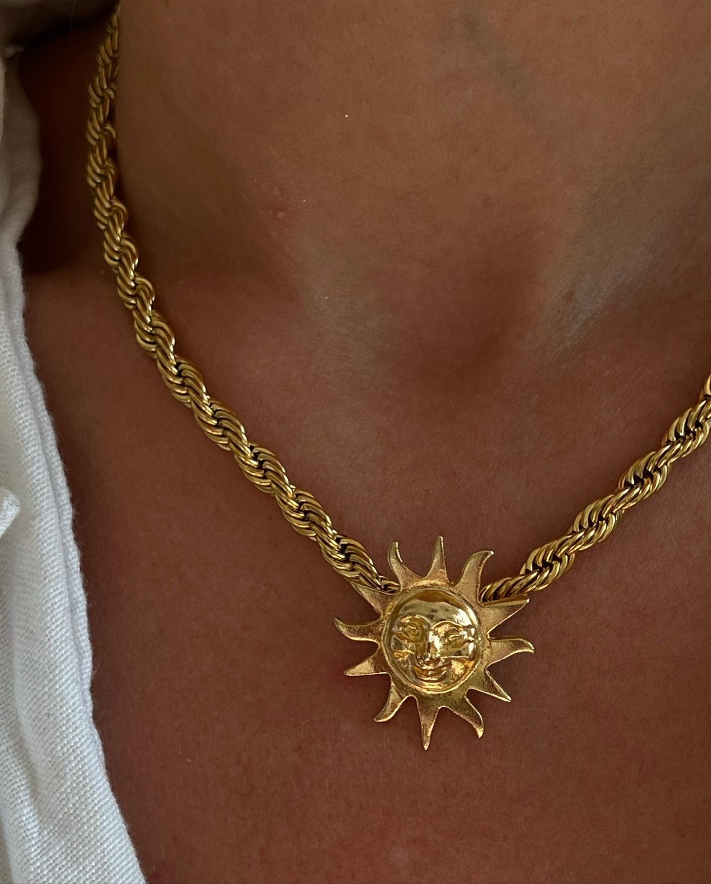 Reworked vintage sun necklace