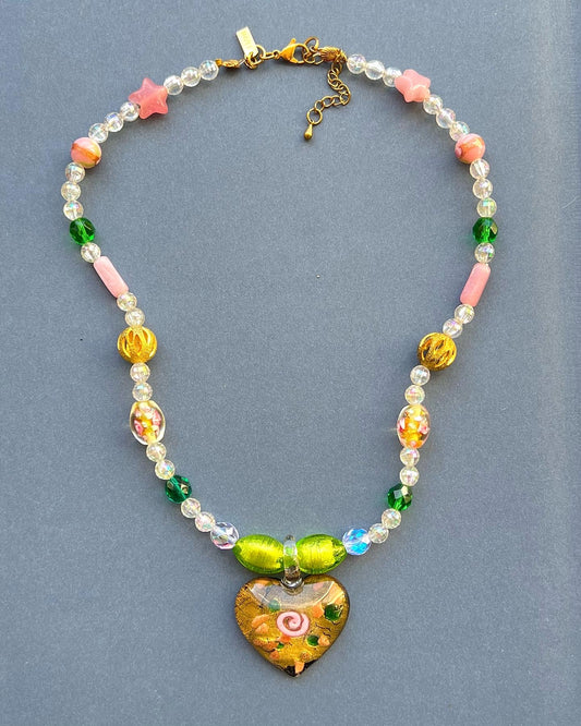 Glass beaded vintage necklace