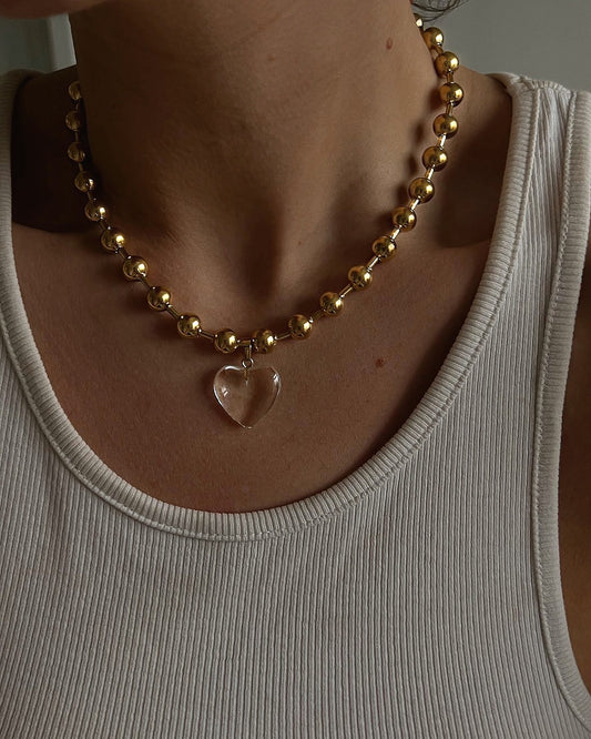 Chunky Glass Heart necklace