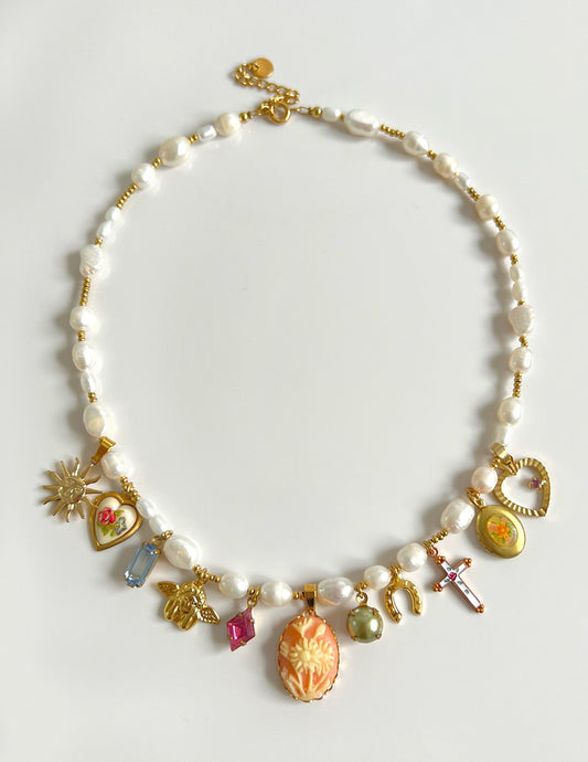 Multi-charm vintage necklace